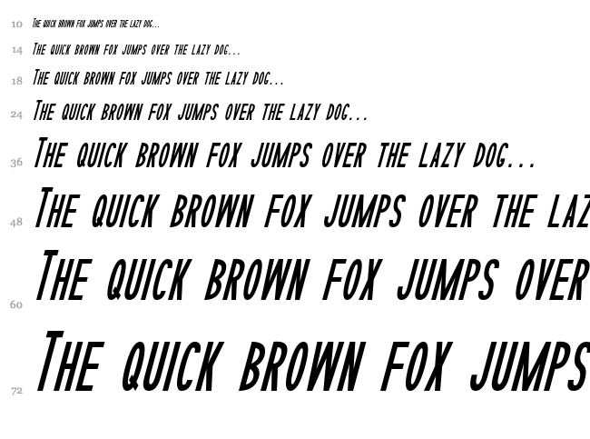 Sophisticated Slims font waterfall